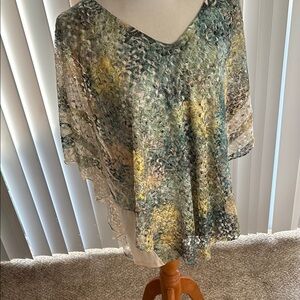 Multicolor Sheer Poncho Top